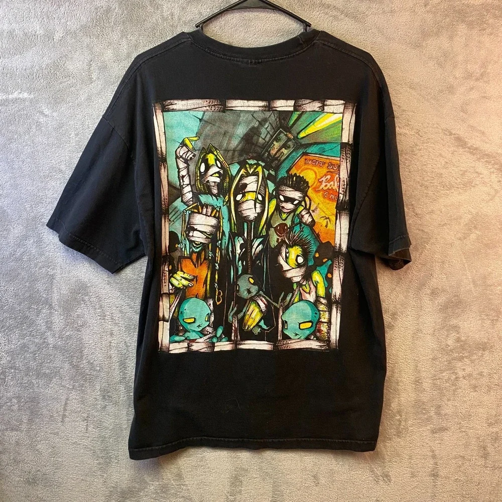 Vintage 2001 Giant Korn T-Shirt XLARGE Black Double Sided Band Tee